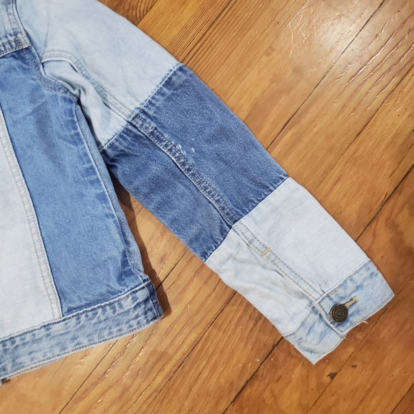 Gap Denim on Denim Patchwork Denim Jacket Button Up Little Kids L - Picture 5 of 11